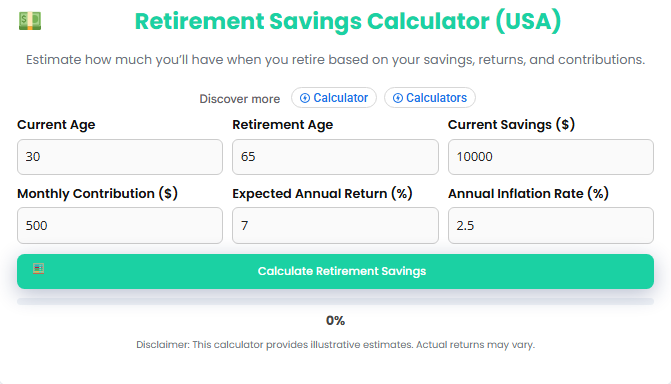 Retirement Savings Calculator