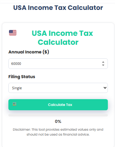 USA Income Tax Calculator
