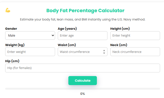 Body Fat Percentage Calculator