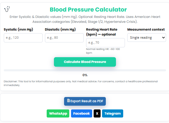 Blood Pressure Calculator