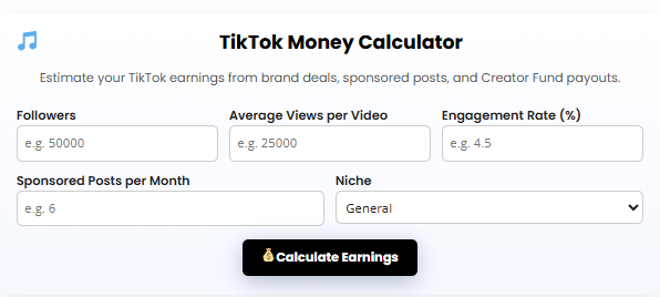 TikTok Money Calculator