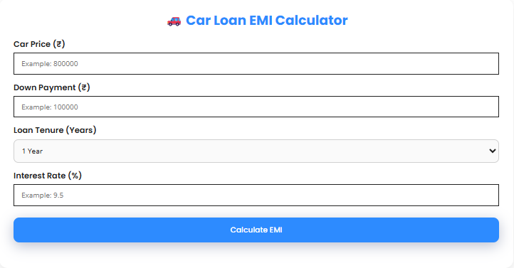 Car Loan Emi Calculator