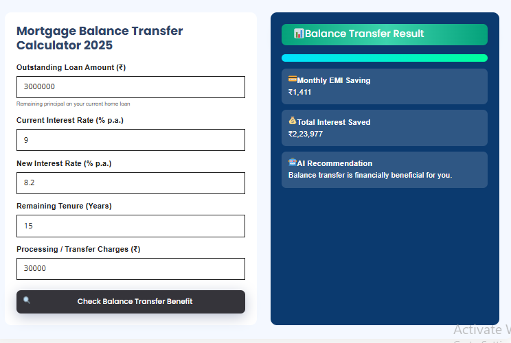Mortgage Balance Transfer Calculator 2026