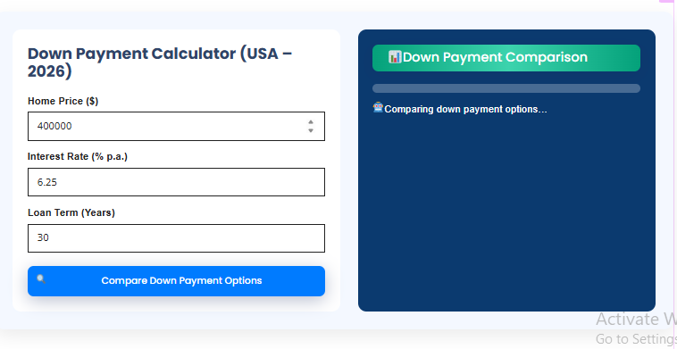 Down Payment Calculator 2026