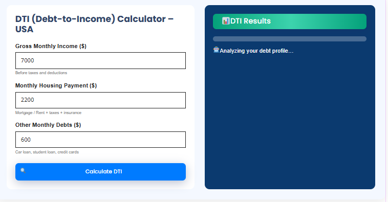 DTI (Debt-to-Income) Calculator 2026