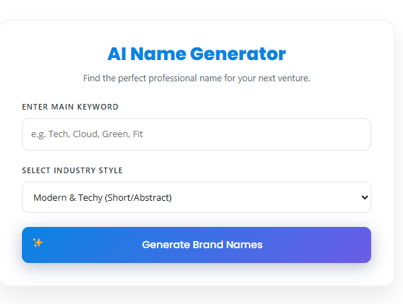 AI Buisness Name Generator
